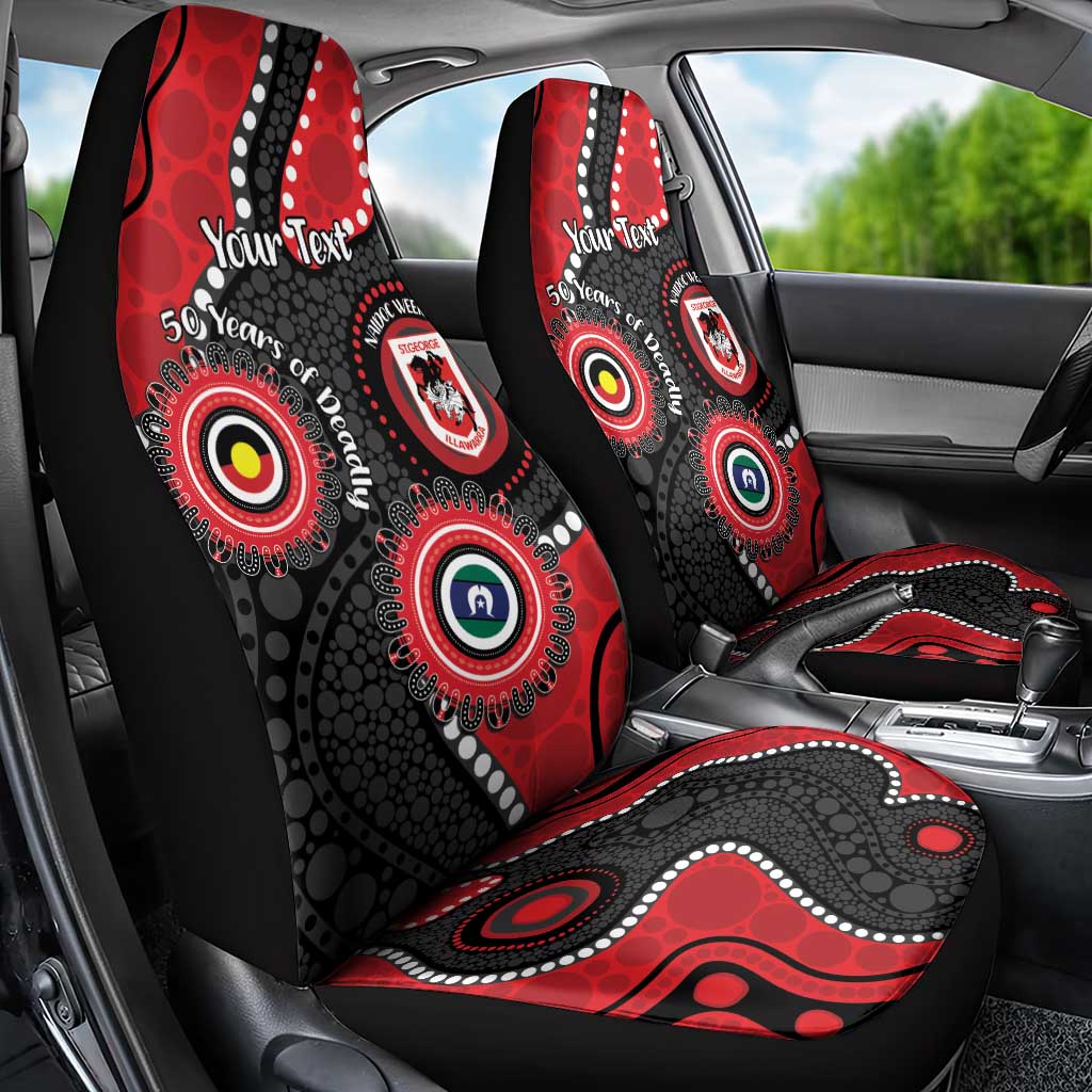 Dragons NAIDOC Week 2026 Personalised Car Seat Cover 50 Years of Deadly Aboriginal Art