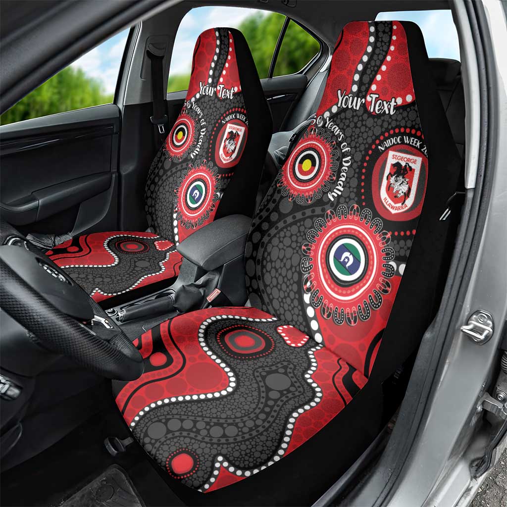 Dragons NAIDOC Week 2026 Personalised Car Seat Cover 50 Years of Deadly Aboriginal Art