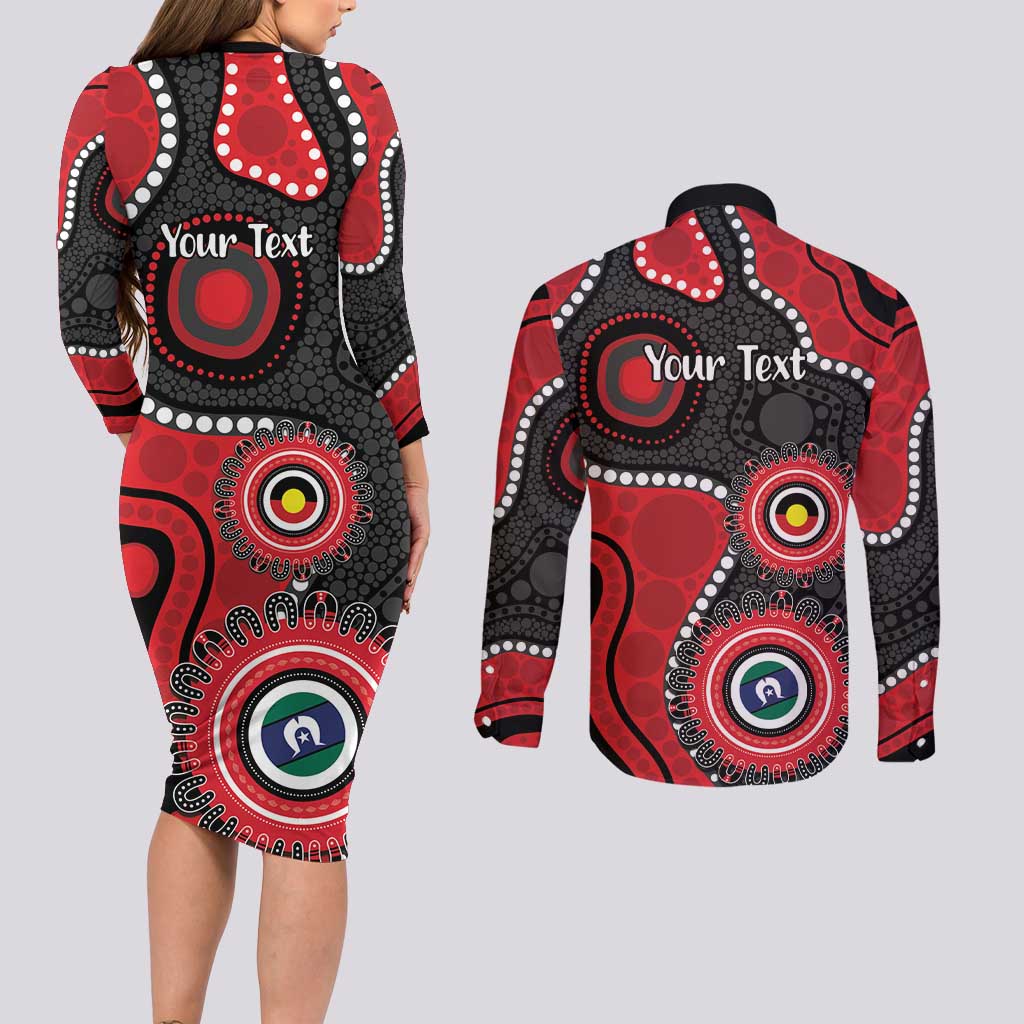 Dragons NAIDOC Week 2026 Personalised Couples Matching Long Sleeve Bodycon Dress and Long Sleeve Button Shirt 50 Years of Deadly Aboriginal Art