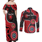 Dragons NAIDOC Week 2026 Personalised Couples Matching Off Shoulder Maxi Dress and Long Sleeve Button Shirt 50 Years of Deadly Aboriginal Art