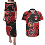 Dragons NAIDOC Week 2026 Personalised Couples Matching Puletasi and Hawaiian Shirt 50 Years of Deadly Aboriginal Art