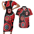 Dragons NAIDOC Week 2026 Personalised Couples Matching Short Sleeve Bodycon Dress and Hawaiian Shirt 50 Years of Deadly Aboriginal Art