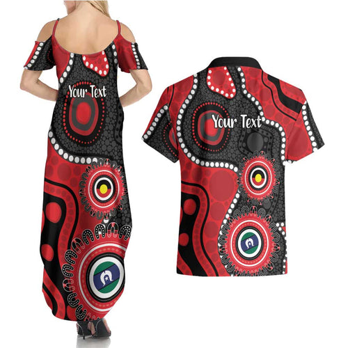 Dragons NAIDOC Week 2026 Personalised Couples Matching Summer Maxi Dress and Hawaiian Shirt 50 Years of Deadly Aboriginal Art