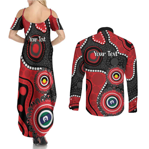 Dragons NAIDOC Week 2026 Personalised Couples Matching Summer Maxi Dress and Long Sleeve Button Shirt 50 Years of Deadly Aboriginal Art