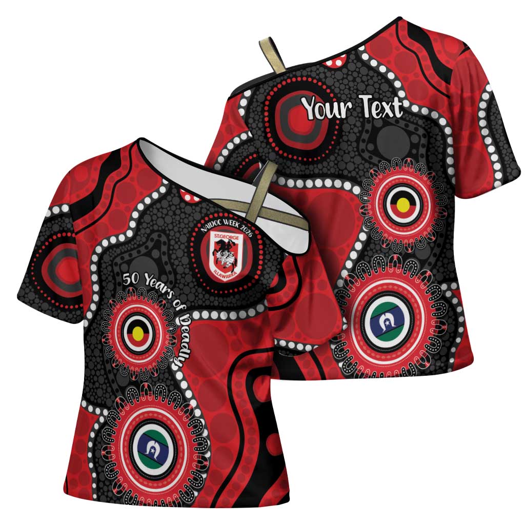 Dragons NAIDOC Week 2026 Personalised Cross Shoulder Shirt 50 Years of Deadly Aboriginal Art
