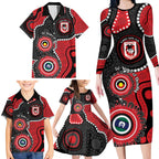 Dragons NAIDOC Week 2026 Personalised Family Matching Long Sleeve Bodycon Dress and Hawaiian Shirt 50 Years of Deadly Aboriginal Art