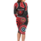 Dragons NAIDOC Week 2026 Personalised Family Matching Long Sleeve Bodycon Dress and Hawaiian Shirt 50 Years of Deadly Aboriginal Art