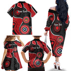 Dragons NAIDOC Week 2026 Personalised Family Matching Off The Shoulder Long Sleeve Dress and Hawaiian Shirt 50 Years of Deadly Aboriginal Art