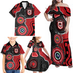 Dragons NAIDOC Week 2026 Personalised Family Matching Off Shoulder Maxi Dress and Hawaiian Shirt 50 Years of Deadly Aboriginal Art