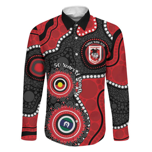 Dragons NAIDOC Week 2026 Personalised Family Matching Puletasi and Hawaiian Shirt 50 Years of Deadly Aboriginal Art