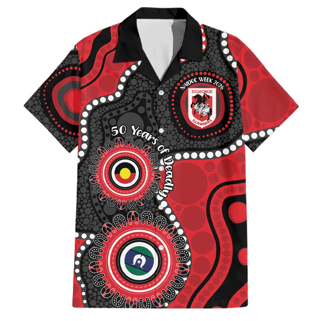 Dragons NAIDOC Week 2026 Personalised Family Matching Summer Maxi Dress and Hawaiian Shirt 50 Years of Deadly Aboriginal Art