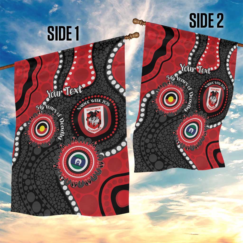Dragons NAIDOC Week 2026 Personalised Garden Flag 50 Years of Deadly Aboriginal Art