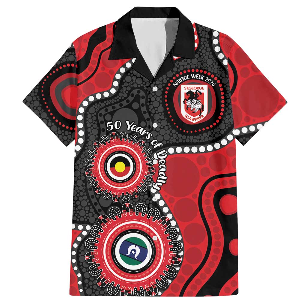 Dragons NAIDOC Week 2026 Personalised Hawaiian Shirt 50 Years of Deadly Aboriginal Art