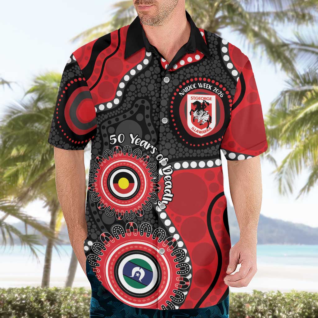 Dragons NAIDOC Week 2026 Personalised Hawaiian Shirt 50 Years of Deadly Aboriginal Art