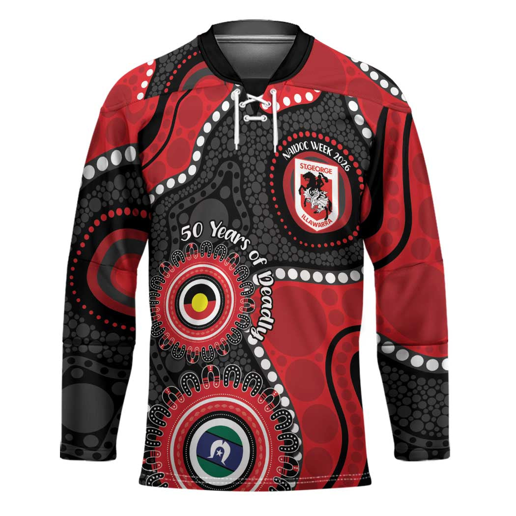 Dragons NAIDOC Week 2026 Personalised Hockey Jersey 50 Years of Deadly Aboriginal Art