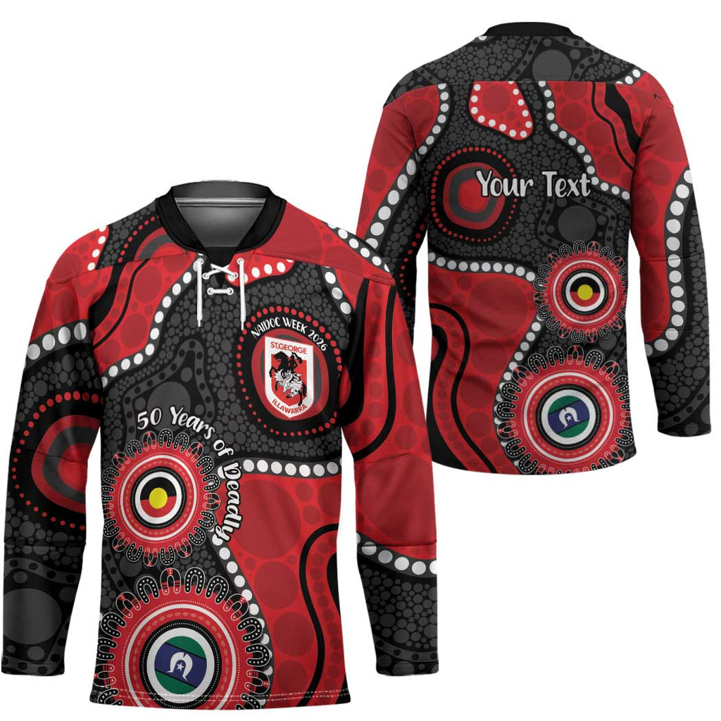 Dragons NAIDOC Week 2026 Personalised Hockey Jersey 50 Years of Deadly Aboriginal Art