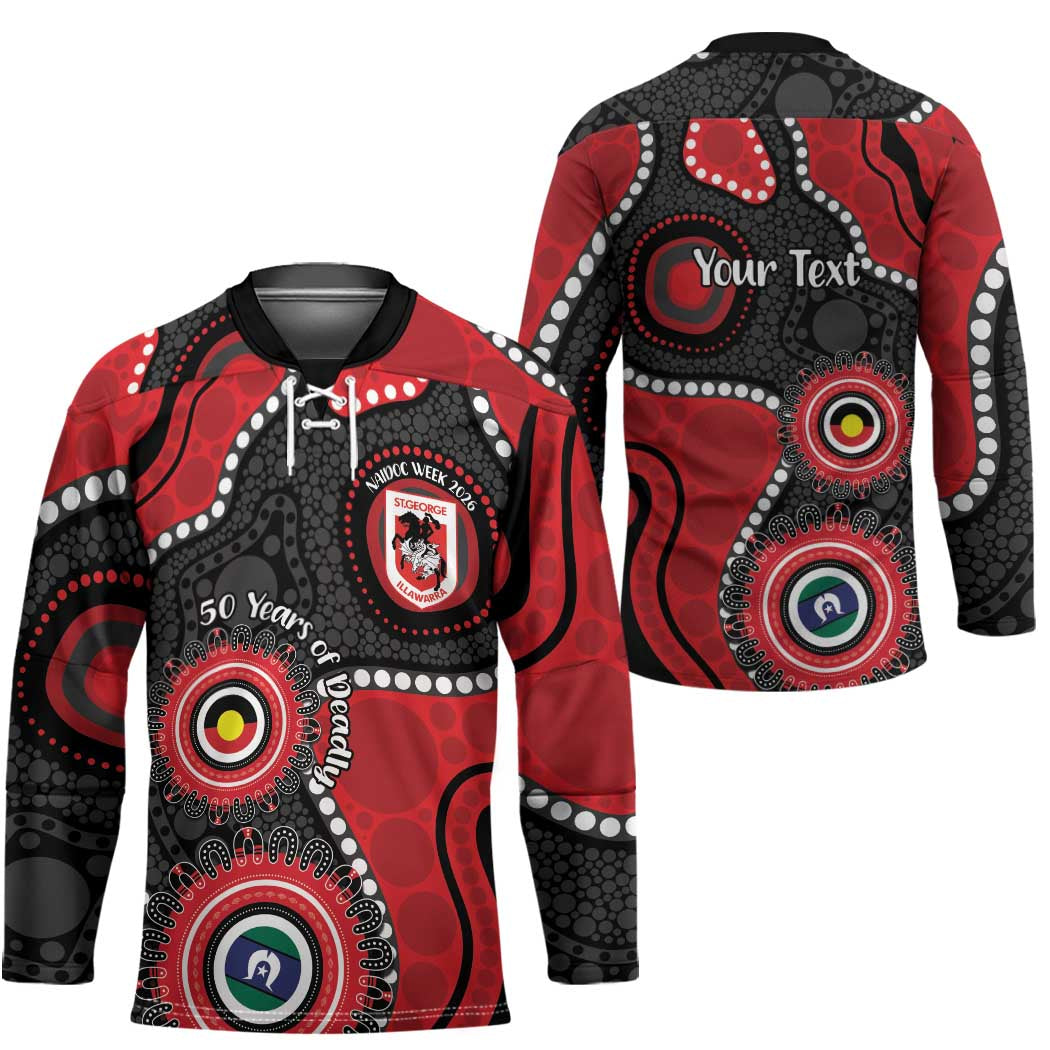 Dragons NAIDOC Week 2026 Personalised Hockey Jersey 50 Years of Deadly Aboriginal Art