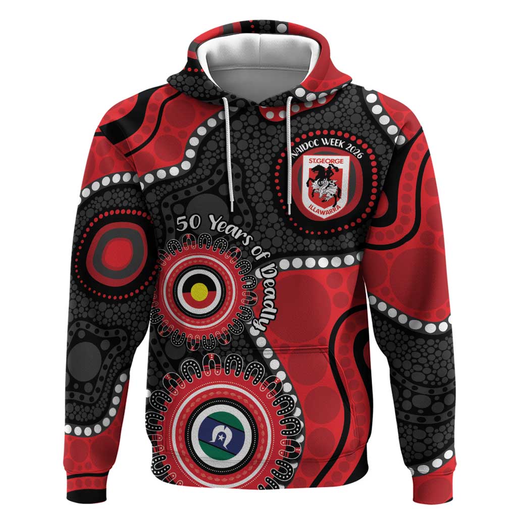 Dragons NAIDOC Week 2026 Personalised Hoodie 50 Years of Deadly Aboriginal Art