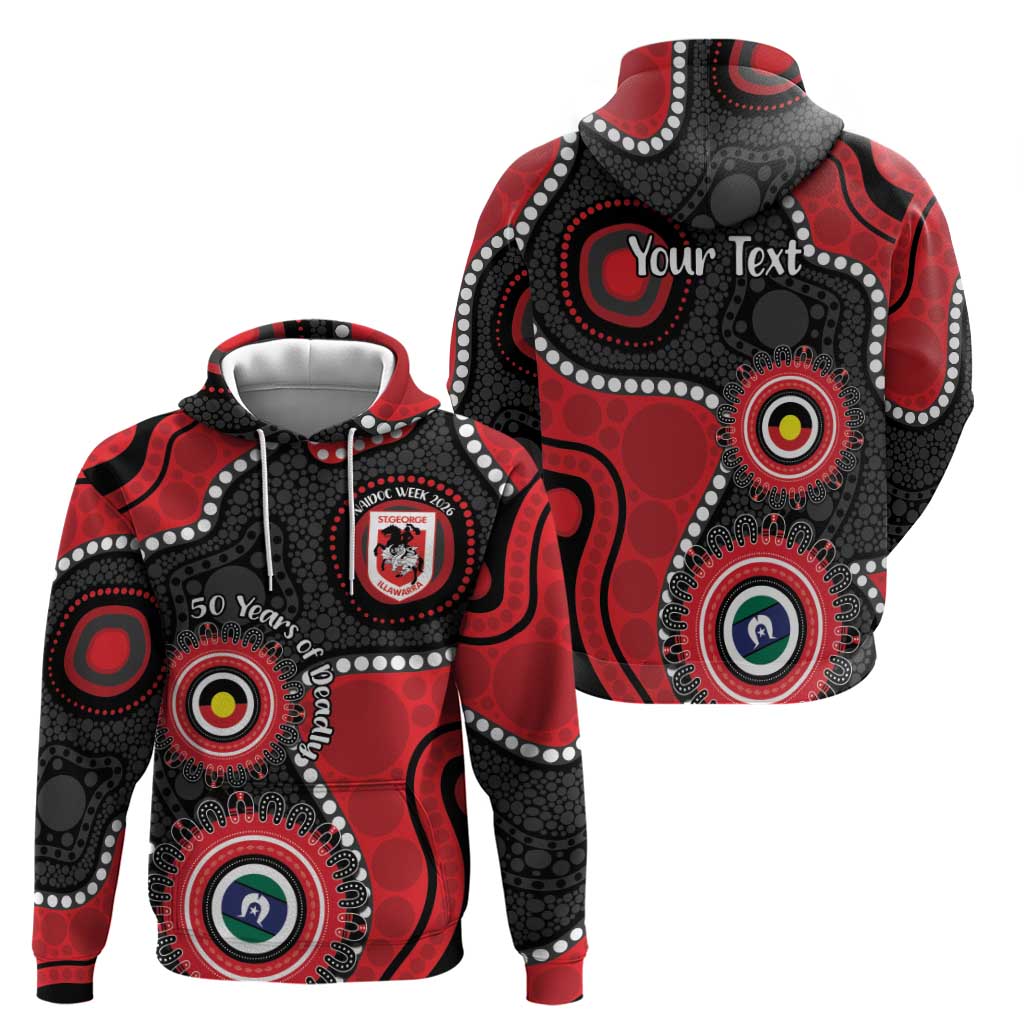 Dragons NAIDOC Week 2026 Personalised Hoodie 50 Years of Deadly Aboriginal Art