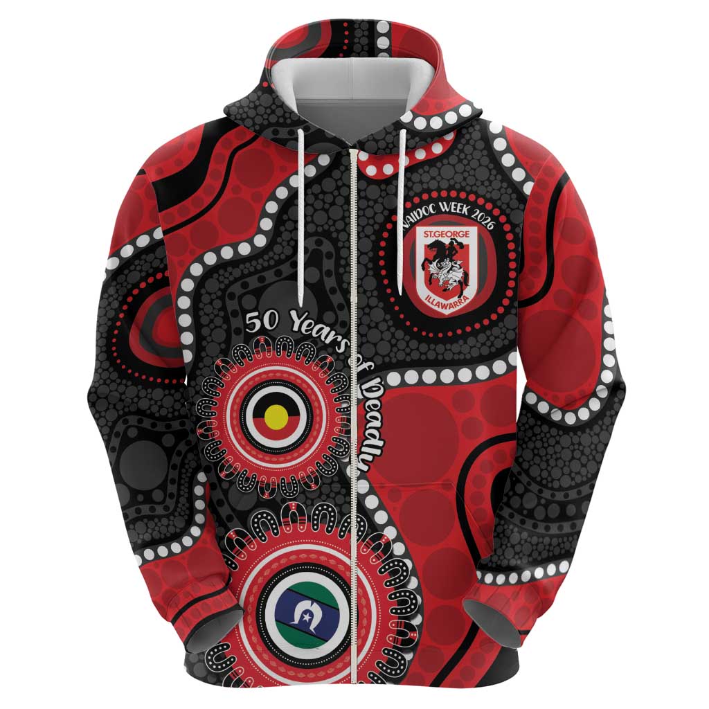 Dragons NAIDOC Week 2026 Personalised Hoodie 50 Years of Deadly Aboriginal Art