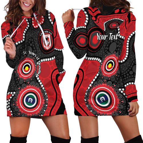 Dragons NAIDOC Week 2026 Personalised Hoodie Dress 50 Years of Deadly Aboriginal Art