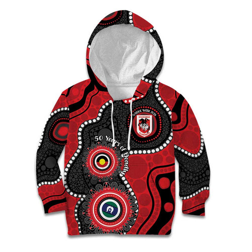 Dragons NAIDOC Week 2026 Personalised Kid Hoodie 50 Years of Deadly Aboriginal Art