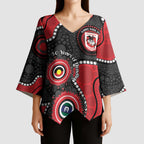 Dragons NAIDOC Week 2026 Personalised Kimono Sleeve Blouse 50 Years of Deadly Aboriginal Art