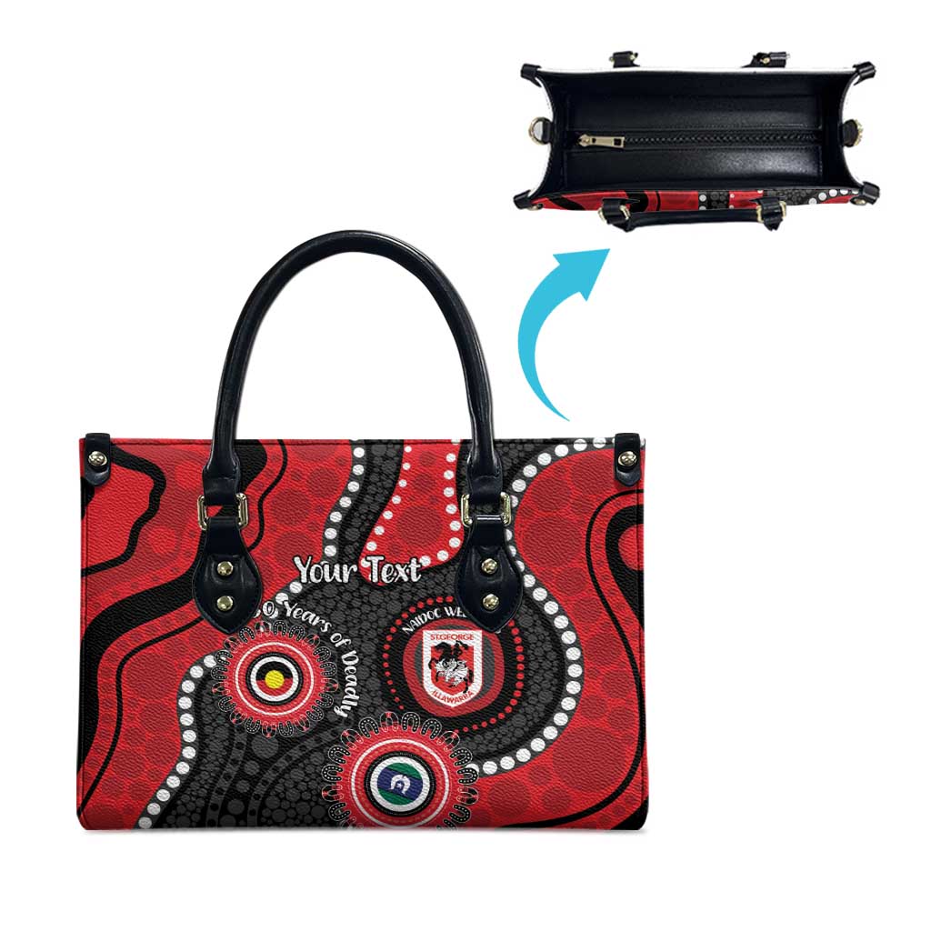 Dragons NAIDOC Week 2026 Personalised Leather Bag 50 Years of Deadly Aboriginal Art
