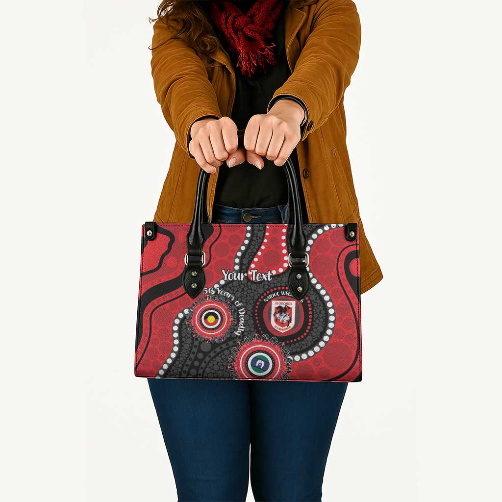 Dragons NAIDOC Week 2026 Personalised Leather Bag 50 Years of Deadly Aboriginal Art