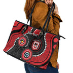 Dragons NAIDOC Week 2026 Personalised Leather Tote Bag 50 Years of Deadly Aboriginal Art