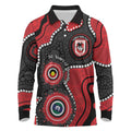 Dragons NAIDOC Week 2026 Personalised Long Sleeve Polo Shirt 50 Years of Deadly Aboriginal Art