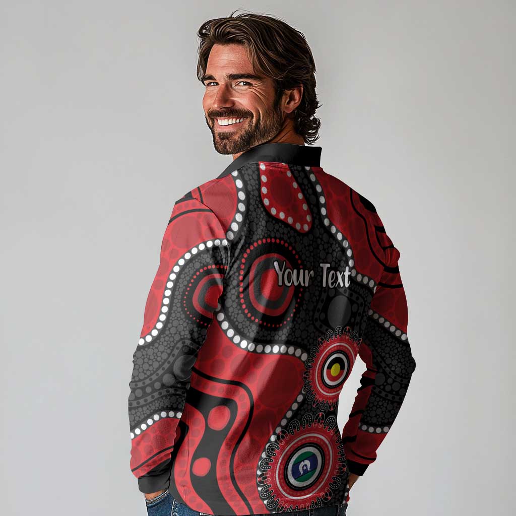 Dragons NAIDOC Week 2026 Personalised Long Sleeve Polo Shirt 50 Years of Deadly Aboriginal Art
