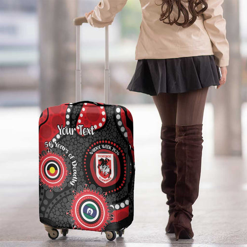 Dragons NAIDOC Week 2026 Personalised Luggage Cover 50 Years of Deadly Aboriginal Art