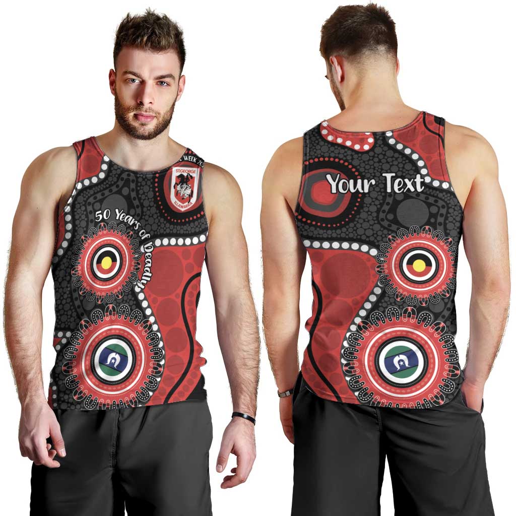 Dragons NAIDOC Week 2026 Personalised Men Tank Top 50 Years of Deadly Aboriginal Art