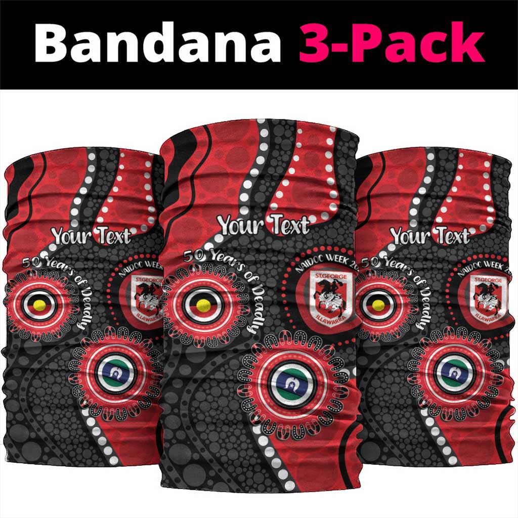 Dragons NAIDOC Week 2026 Personalised Neck Gaiter 50 Years of Deadly Aboriginal Art