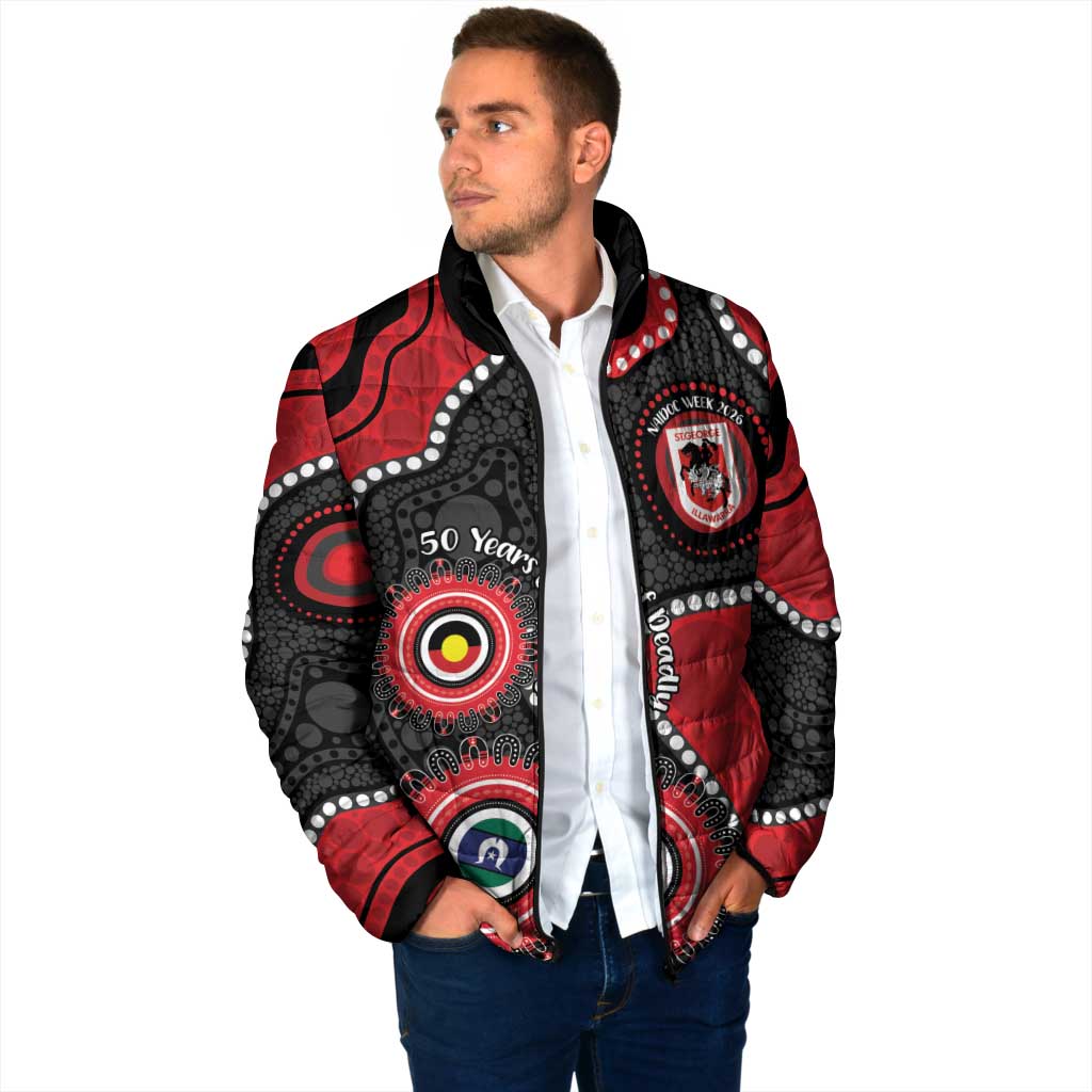 Dragons NAIDOC Week 2026 Personalised Padded Jacket 50 Years of Deadly Aboriginal Art