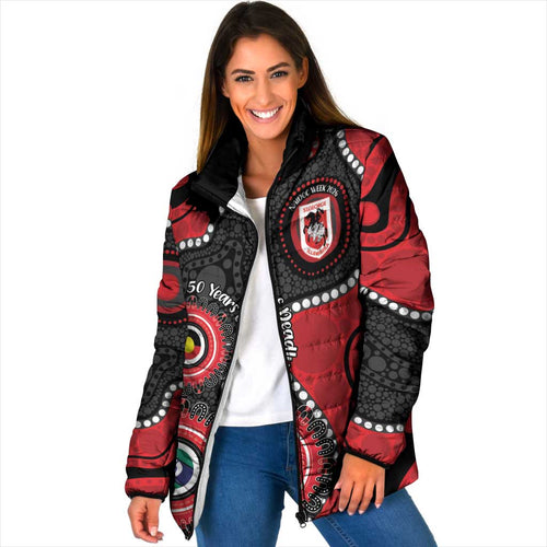 Dragons NAIDOC Week 2026 Personalised Padded Jacket 50 Years of Deadly Aboriginal Art