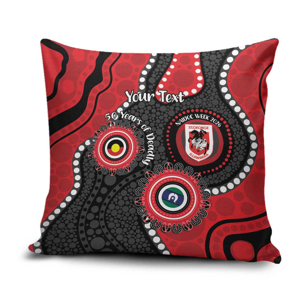 Dragons NAIDOC Week 2026 Personalised Pillow Cover 50 Years of Deadly Aboriginal Art