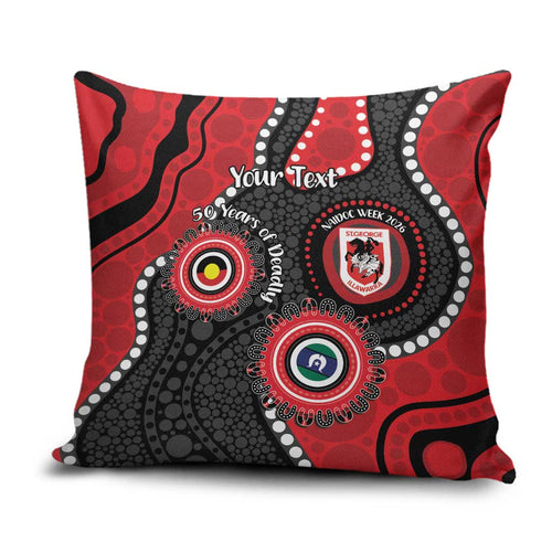 Dragons NAIDOC Week 2026 Personalised Pillow Cover 50 Years of Deadly Aboriginal Art