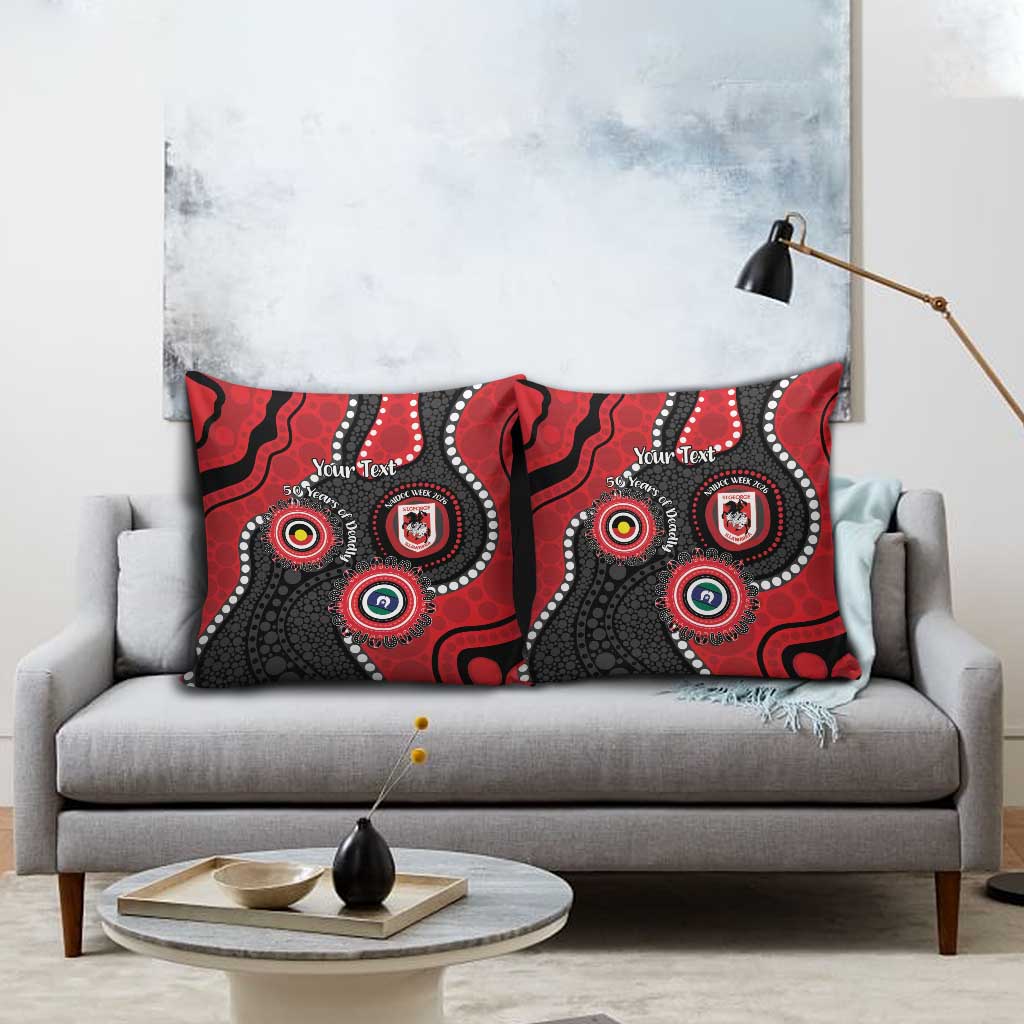 Dragons NAIDOC Week 2026 Personalised Pillow Cover 50 Years of Deadly Aboriginal Art