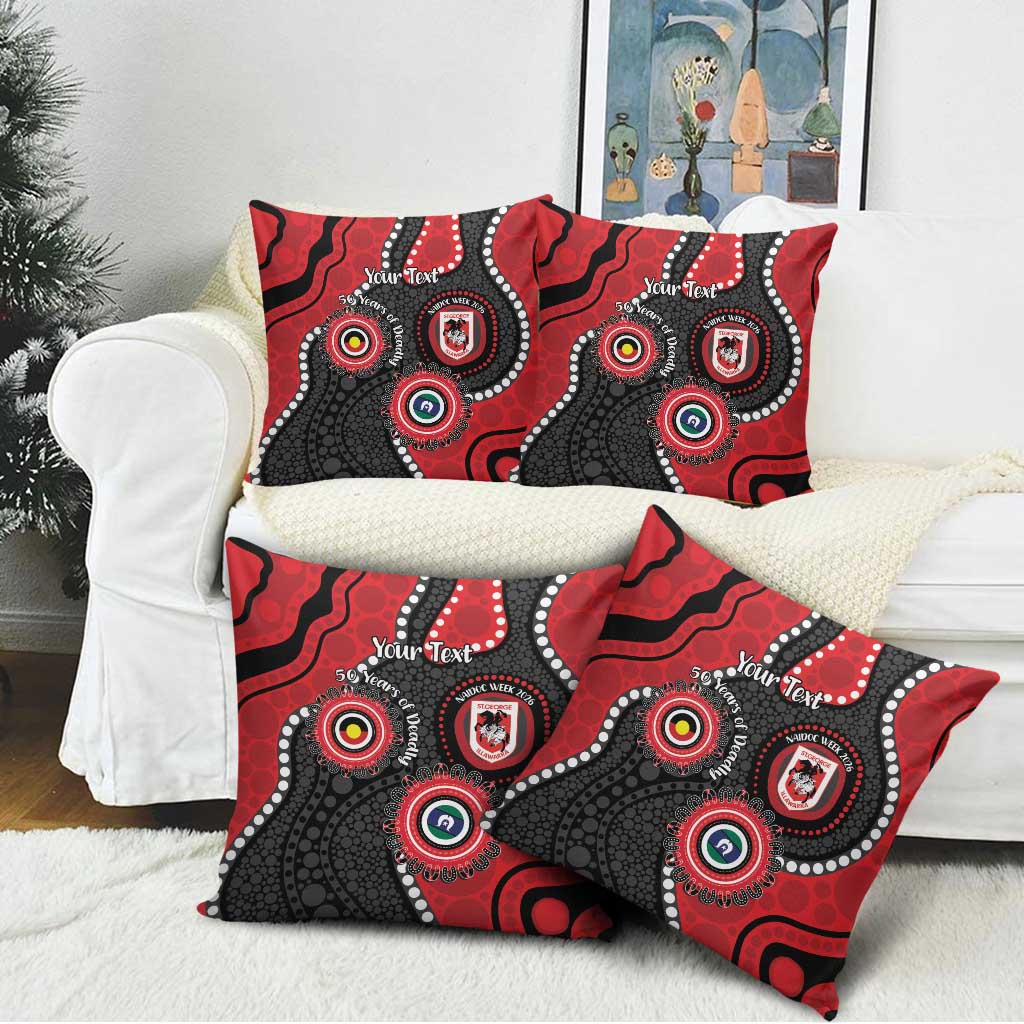 Dragons NAIDOC Week 2026 Personalised Pillow Cover 50 Years of Deadly Aboriginal Art