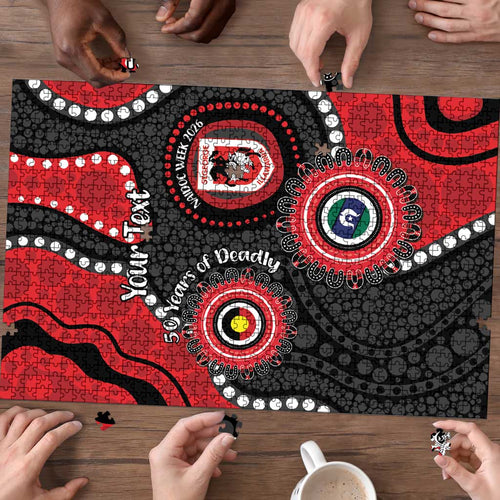 Dragons NAIDOC Week 2026 Personalised Puzzle 50 Years of Deadly Aboriginal Art