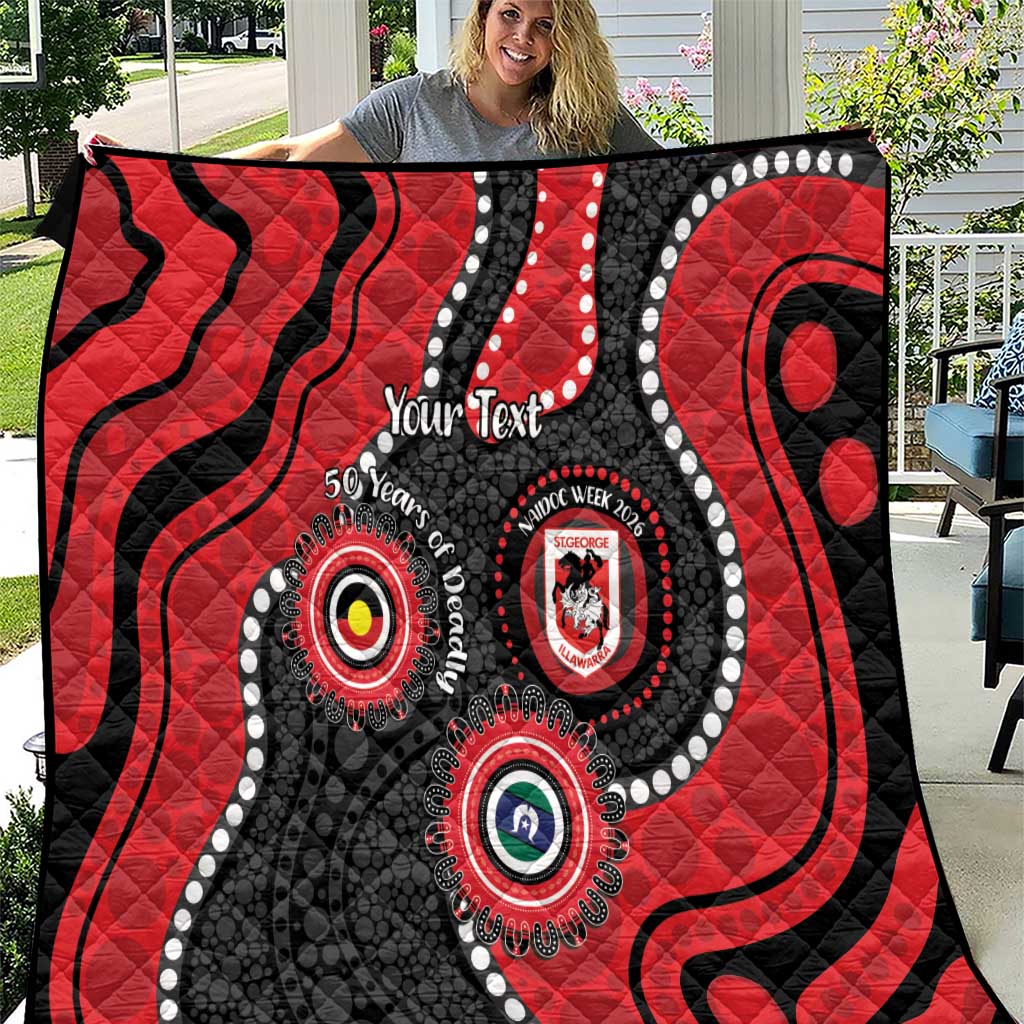 Dragons NAIDOC Week 2026 Personalised Quilt 50 Years of Deadly Aboriginal Art