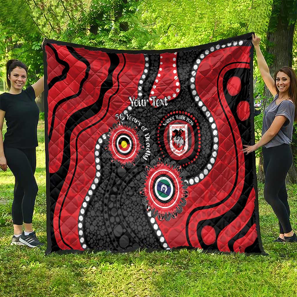 Dragons NAIDOC Week 2026 Personalised Quilt 50 Years of Deadly Aboriginal Art