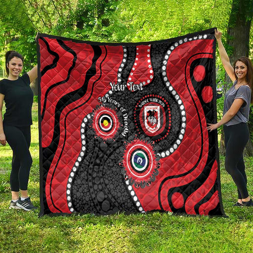 Dragons NAIDOC Week 2026 Personalised Quilt 50 Years of Deadly Aboriginal Art