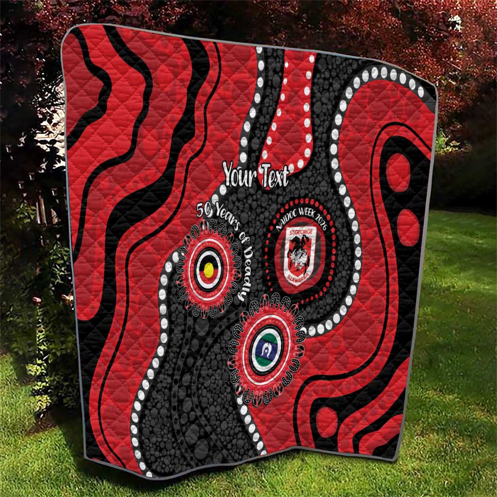 Dragons NAIDOC Week 2026 Personalised Quilt 50 Years of Deadly Aboriginal Art