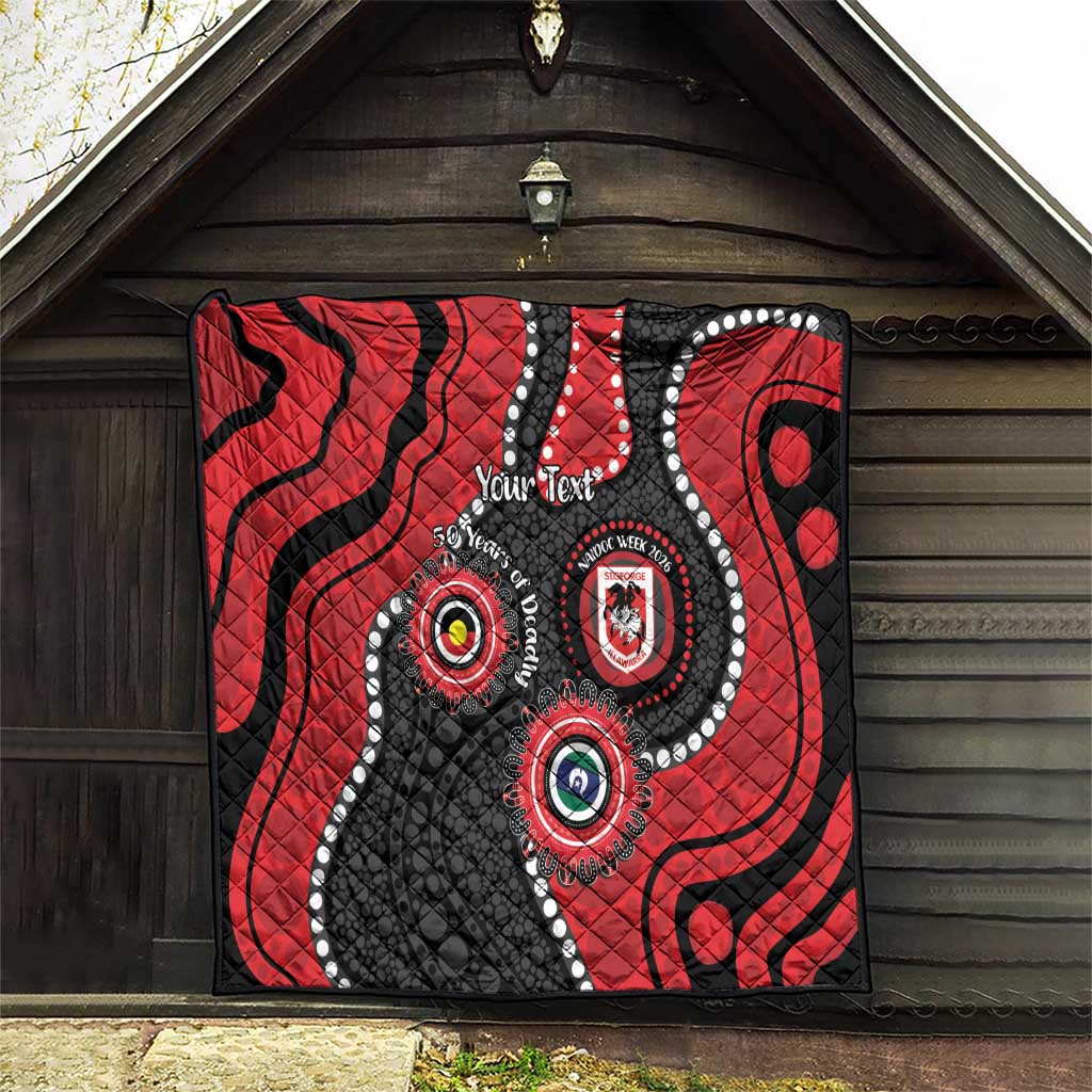 Dragons NAIDOC Week 2026 Personalised Quilt 50 Years of Deadly Aboriginal Art