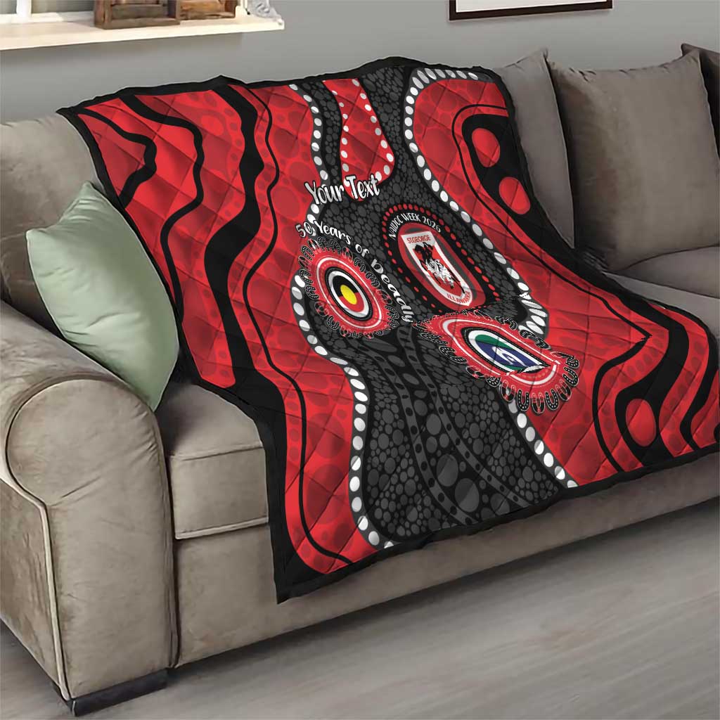 Dragons NAIDOC Week 2026 Personalised Quilt 50 Years of Deadly Aboriginal Art