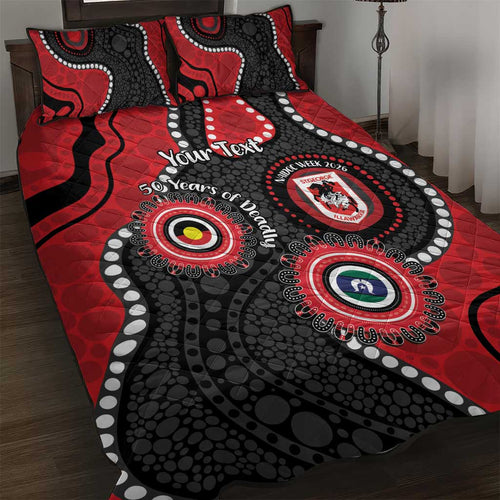 Dragons NAIDOC Week 2026 Personalised Quilt Bed Set 50 Years of Deadly Aboriginal Art