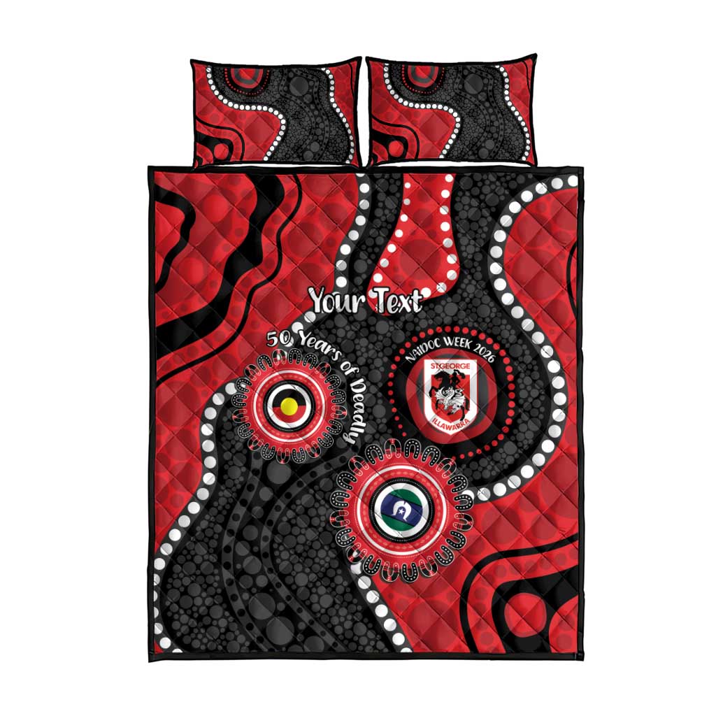 Dragons NAIDOC Week 2026 Personalised Quilt Bed Set 50 Years of Deadly Aboriginal Art